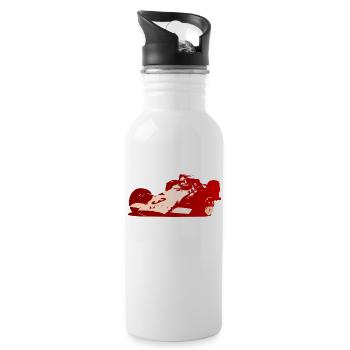 Red race car - Water bottle with straw - white - Right