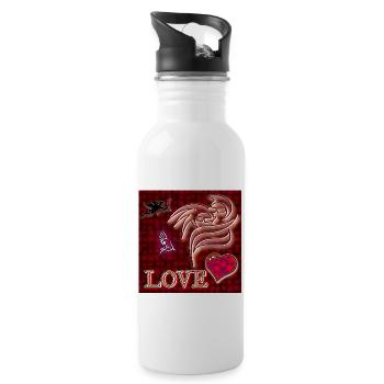 LOVE - Image - 2023 - Water bottle with straw - white - Right
