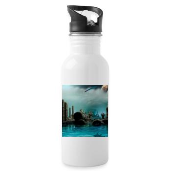 Water ruin - Water bottle with straw - white - Right