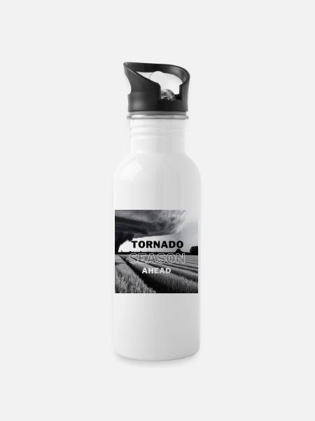 Tornado Saison - Trinkflasche mit integriertem Trinkhalm - Weiß