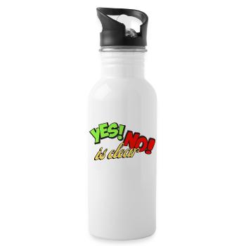 Ja Ne, is klar - Yes Now is Clear - Trinkflasche mit integriertem Trinkhalm - Weiß - Rechts
