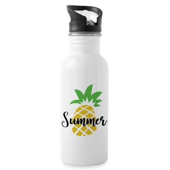 Funny Saying Funny Humor Gift Idea - Water bottle with straw - white - Right