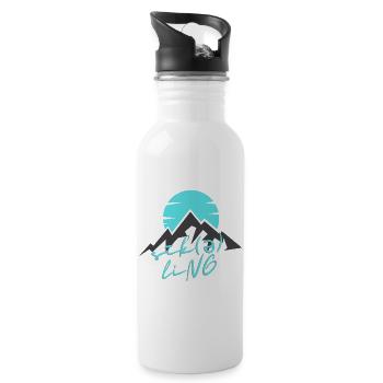 Cycling is a passion - Water bottle with straw - white - Right