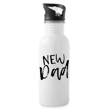 New Dad - annonce pour les nouveaux papas - Gourde avec paille intégrée - blanc - Droite