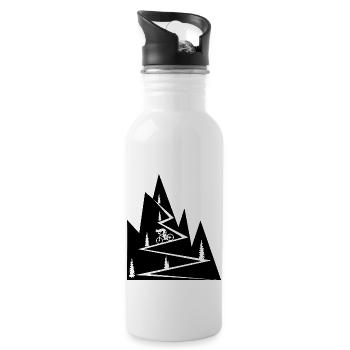 Mountainbiker Fahrrad Radsport - Trinkflasche mit integriertem Trinkhalm - Weiß - Rechts