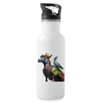 Parrot with buddy gift - Water bottle with straw - white - Right