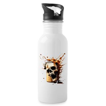 Explosion de bière Skull - Gourde avec paille intégrée - blanc - Droite