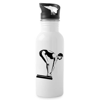 Triathlon Swim Bike Run Marathon - Trinkflasche mit integriertem Trinkhalm - Weiß - Rechts