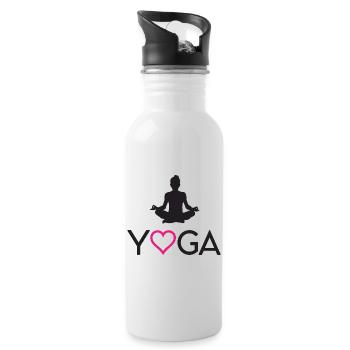 Yoga - Water bottle with straw - white - Right