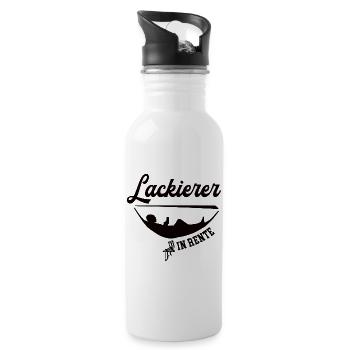 Lackierer Rente Rentner Fahrzeuglackierer Maler - Trinkflasche mit integriertem Trinkhalm - Weiß - Rechts