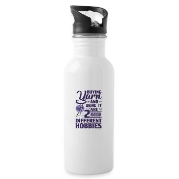 Tricoter Humour Acheter du fil et l’utiliser 2 - Gourde avec paille intégrée - blanc - Droite