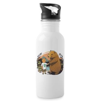 Capybara Parent et signes d’austisme - Gourde avec paille intégrée - blanc - Droite