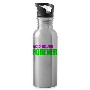 Acid house pour toujours - Gourde avec paille intégrée - argent clair - Droite