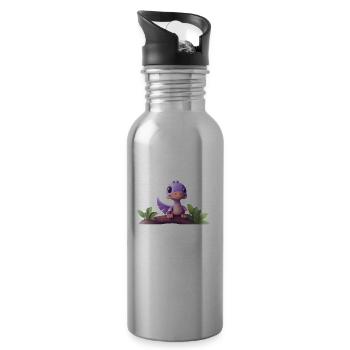Tinysaure - Gourde avec paille intégrée - argent clair - Droite
