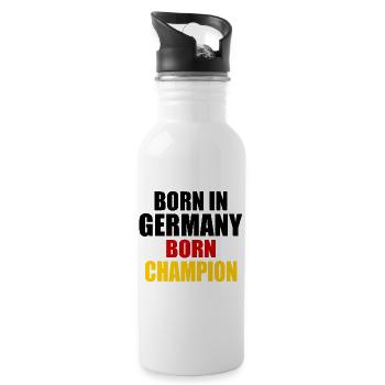 born in germany born champion - germany - Water bottle with straw - white - Right