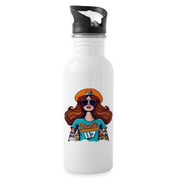 Marie Hippie - Trinkflasche mit integriertem Trinkhalm - Weiß - Rechts