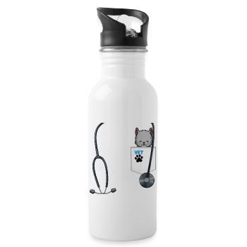 Veterinarian Costume Future Vet Outfit School - Water bottle with straw - white - Right