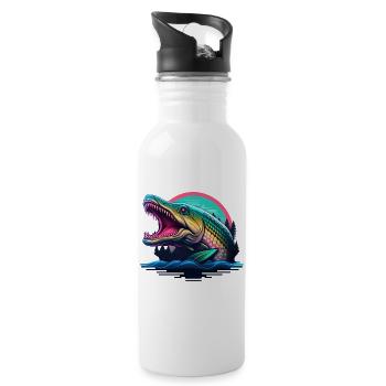Hecht 5.0 - Trinkflasche mit integriertem Trinkhalm - Weiß - Rechts