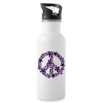 Peace - Trinkflasche mit integriertem Trinkhalm - Weiß - Rechts