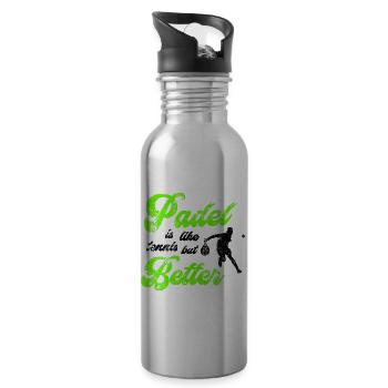 Padel besser - Trinkflasche mit integriertem Trinkhalm - Lightsilver - Rechts