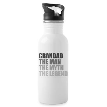 Grandad the man the myth the legend - Water bottle with straw - white - Right