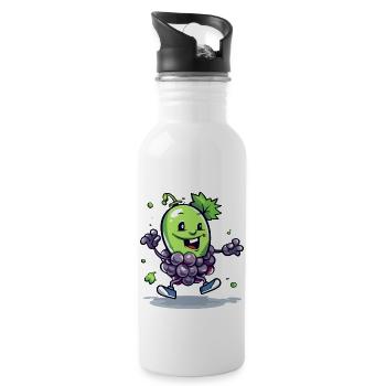 Jaki grape bunch - Water bottle with straw - white - Right