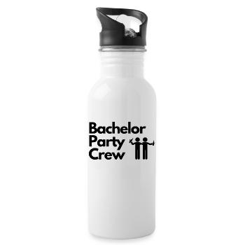 Bachelor Party Crew - Trinkflasche mit integriertem Trinkhalm - Weiß - Rechts