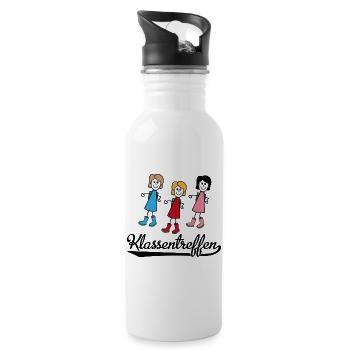Lustiges Klassentreffen - Trinkflasche mit integriertem Trinkhalm - Weiß - Rechts