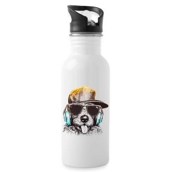 DJ Woof: Cool Dog DJs Tunes - Gourde avec paille intégrée - blanc - Droite