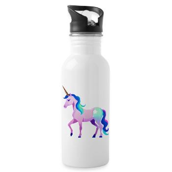 Unicorn Mythical Animal Unicorn Girl Unicorns - Water bottle with straw - white - Right