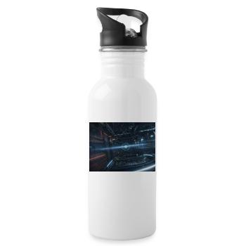 Synthesis of the future of technology - Water bottle with straw - white - Right