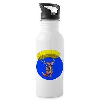 Fallschirm Känguru Loco Animal Squad - Trinkflasche mit integriertem Trinkhalm - Weiß - Rechts