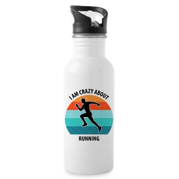 Floorball Unihockey Feldhockey Hallenhockey - Trinkflasche mit integriertem Trinkhalm - Weiß - Rechts