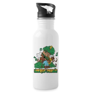 420 Saxophone de la paix mondiale - Gourde avec paille intégrée - blanc - Droite