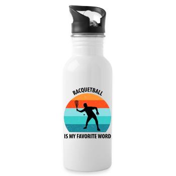 Racqueetball - Gourde avec paille intégrée - blanc - Droite