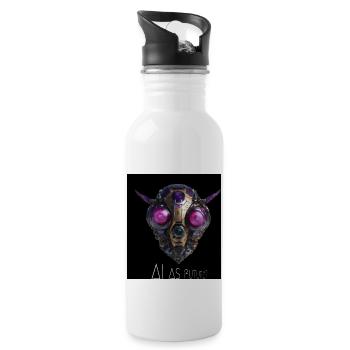 AI as future 02 - Trinkflasche mit integriertem Trinkhalm - Weiß - Rechts