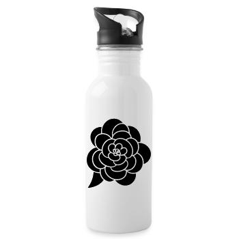 Blume - Trinkflasche mit integriertem Trinkhalm - Weiß - Rechts
