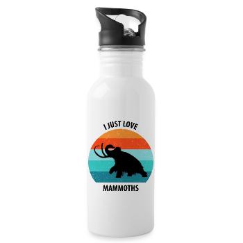 Lustiges Mammut Steinzeit Eiszeit Design Urzeit - Trinkflasche mit integriertem Trinkhalm - Weiß - Rechts