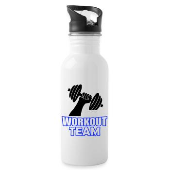 Workout Team - Water bottle with straw - white - Right