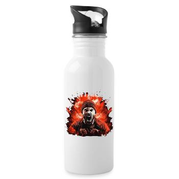 Dormund Ultras Stolz Ehre Tradition - Trinkflasche mit integriertem Trinkhalm - Weiß - Rechts