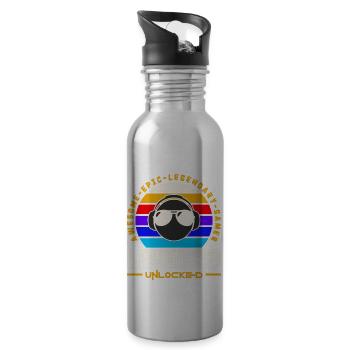 Stufe 23 - Trinkflasche mit integriertem Trinkhalm - Lightsilver - Rechts