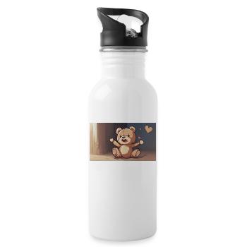 a very cute teddy - Trinkflasche mit integriertem Trinkhalm - Weiß - Rechts