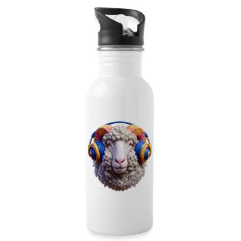 Groove Fleece - Woolen Tunes - Trinkflasche mit integriertem Trinkhalm - Weiß - Rechts