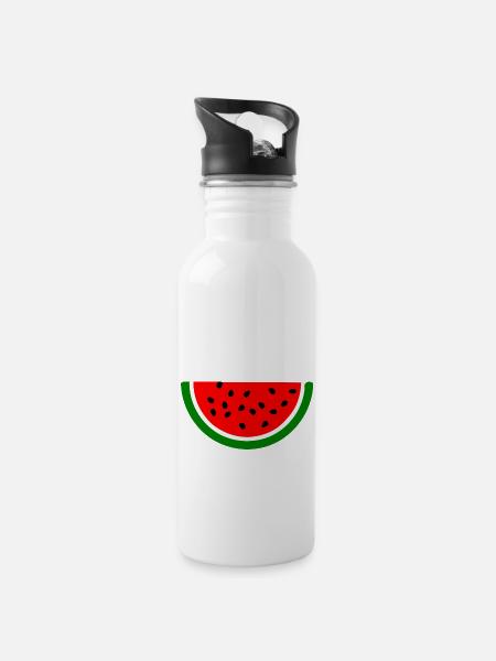 Free palestine - Gourde avec paille intégrée - blanc