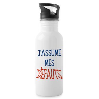 j'assume mes défauts - Gourde avec paille intégrée - blanc - Droite