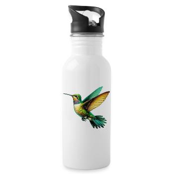 Hummingbird - Water bottle with straw - white - Right