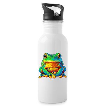 Frosch - Trinkflasche mit integriertem Trinkhalm - Weiß - Rechts