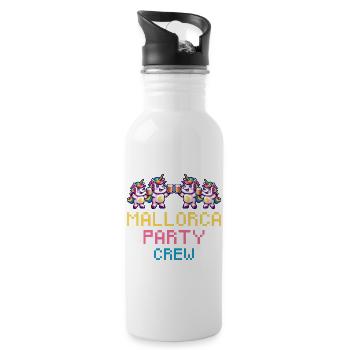 Licorne Majorque Party Crew Drôle - Gourde avec paille intégrée - blanc - Droite