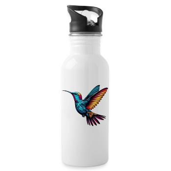 Kolibri - Trinkflasche mit integriertem Trinkhalm - Weiß - Rechts