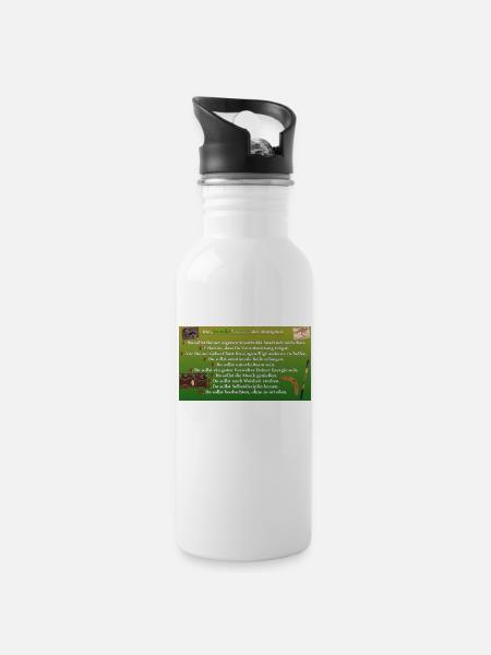 Aborigines-Gesetze - Trinkflasche mit integriertem Trinkhalm - Weiß